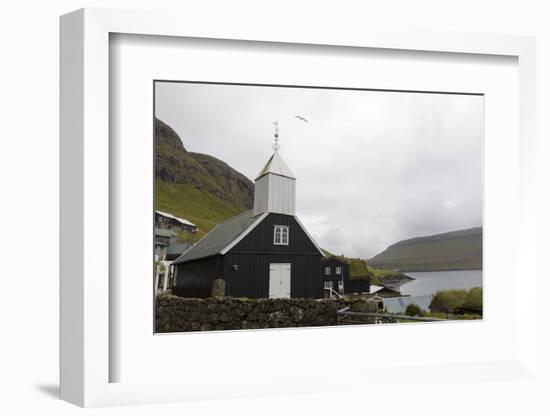 Faroes, Vagar, Bour, church-olbor-Framed Photographic Print