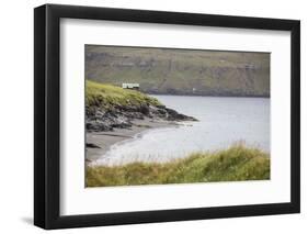 Faroes, Vagar, Bour, house, coast-olbor-Framed Photographic Print