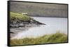 Faroes, Vagar, Bour, house, coast-olbor-Framed Stretched Canvas