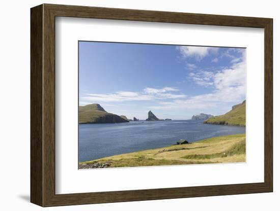 Faroes, Vagar, Bour, Tindholmir, bay-olbor-Framed Photographic Print