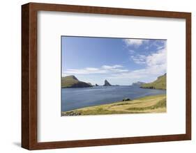 Faroes, Vagar, Bour, Tindholmir, bay-olbor-Framed Photographic Print