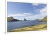 Faroes, Vagar, Bour, Tindholmir, bay-olbor-Framed Photographic Print