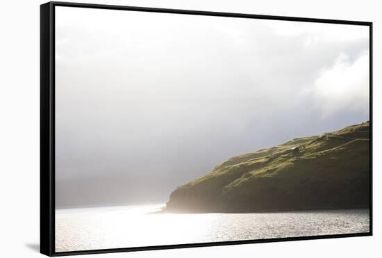 Faroes, Vagar, coast, back light-olbor-Framed Stretched Canvas