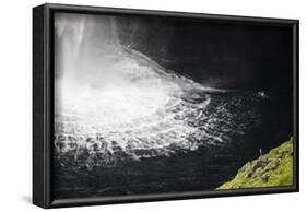 Faroes, Vagar, Gasadalur, puffin, Fratercula arctica, waterfall-olbor-Framed Photographic Print