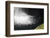 Faroes, Vagar, Gasadalur, puffin, Fratercula arctica, waterfall-olbor-Framed Photographic Print