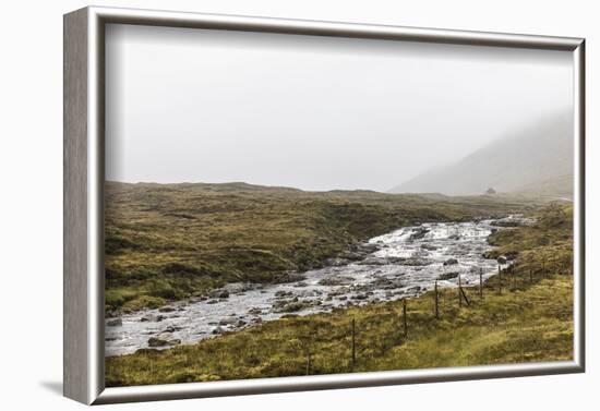 Faroes, Vagar, river, fog-olbor-Framed Photographic Print