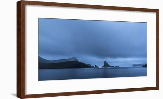 Faroes, Vagar, Sorvagsfjordur, dusk-olbor-Framed Photographic Print