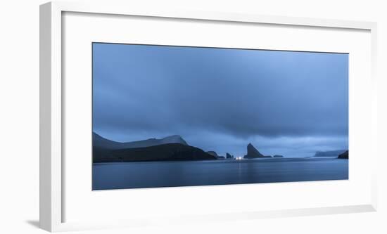 Faroes, Vagar, Sorvagsfjordur, dusk-olbor-Framed Photographic Print