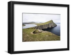 Faroes, Vagar, Sorvagsvatn, Leitisvatn, cliffs-olbor-Framed Photographic Print
