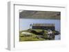 Faroes, Vagar, Sorvagsvatn, Leitisvatn, hut, boats-olbor-Framed Photographic Print