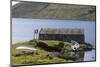 Faroes, Vagar, Sorvagsvatn, Leitisvatn, hut, boats-olbor-Mounted Photographic Print