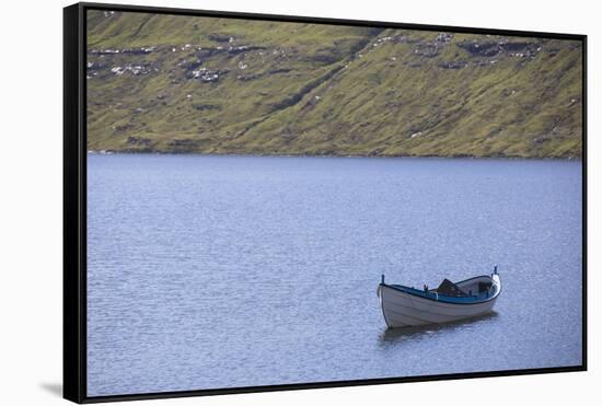 Faroes, Vagar, Sorvagsvatn, Leitisvatn, oar boot-olbor-Framed Stretched Canvas