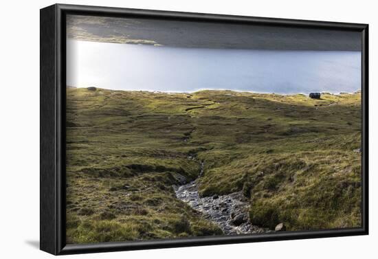 Faroes, Vagar, Sorvagsvatn, Leitisvatn, scenery, house-olbor-Framed Photographic Print