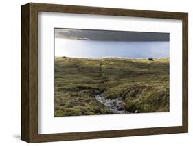 Faroes, Vagar, Sorvagsvatn, Leitisvatn, scenery, house-olbor-Framed Photographic Print