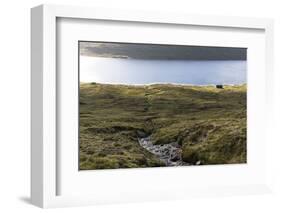 Faroes, Vagar, Sorvagsvatn, Leitisvatn, scenery, house-olbor-Framed Photographic Print