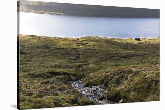 Faroes, Vagar, Sorvagsvatn, Leitisvatn, scenery, house-olbor-Stretched Canvas