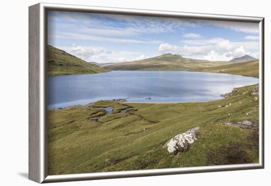 Faroes, Vagar, Sorvagsvatn, Leitisvatn, scenery-olbor-Framed Photographic Print