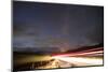 Faroes, Vagar, street, night, starry sky, light track-olbor-Mounted Photographic Print