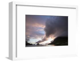 Faroes, Vagar, Tindholmur, bay, Sorvagsfjordur, evening-olbor-Framed Photographic Print