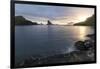 Faroes, Vagar, Tindholmur, bay, Sorvagsfjordur, evening-olbor-Framed Photographic Print