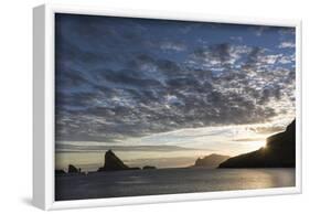 Faroes, Vagar, Tindholmur, bay, Sorvagsfjordur, evening-olbor-Framed Photographic Print