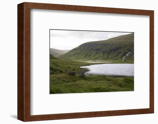 Faroes, valley, lake-olbor-Framed Photographic Print