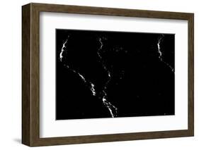 Faroes, waterfall, alienated, reduced, dark [M]-olbor-Framed Photographic Print