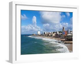 Farol da Barra Beach, elevated view, Salvador, State of Bahia, Brazil, South America-Karol Kozlowski-Framed Photographic Print
