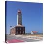 Farol Penedo da Saudade lighthouse, Sao Pedro de Moel, Atlantic Ocean, Portugal, Europe-Markus Lange-Stretched Canvas