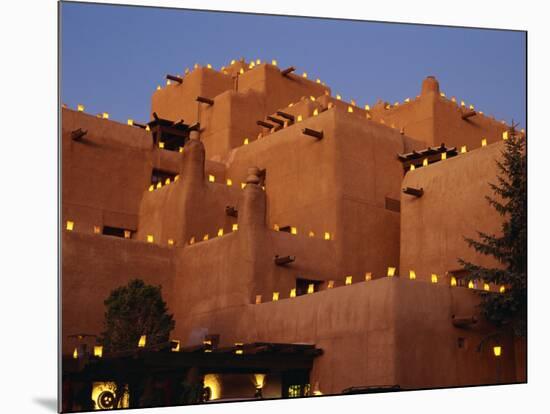 Farolitos at Loretto During the Christmas Season, at Santa Fe, New Mexico, USA-Westwater Nedra-Mounted Photographic Print