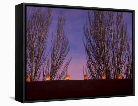 Farolitos, Santa Fe, New Mexico, USA-Julian McRoberts-Framed Stretched Canvas