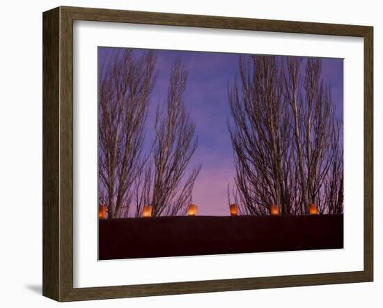 Farolitos, Santa Fe, New Mexico, USA-Julian McRoberts-Framed Premium Photographic Print