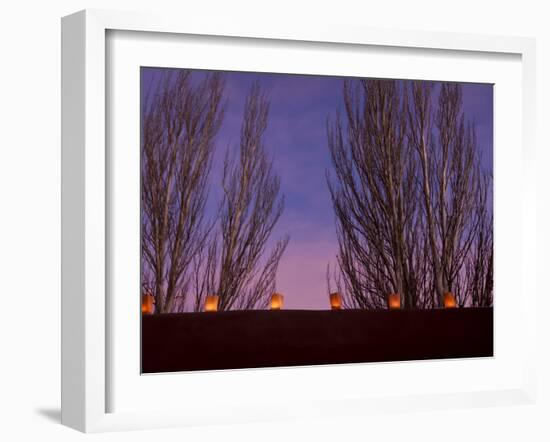 Farolitos, Santa Fe, New Mexico, USA-Julian McRoberts-Framed Premium Photographic Print