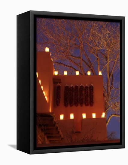 Farolitos, Santa Fe, New Mexico, USA-Julian McRoberts-Framed Stretched Canvas