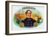 Farragut Brand Cigar Box Label, David Farragut, Admiral in US Navy-Lantern Press-Framed Art Print