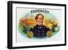 Farragut Brand Cigar Box Label, David Farragut, Admiral in US Navy-Lantern Press-Framed Art Print