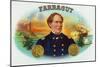 Farragut Brand Cigar Box Label, David Farragut, Admiral in US Navy-Lantern Press-Mounted Art Print