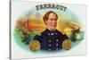 Farragut Brand Cigar Box Label, David Farragut, Admiral in US Navy-Lantern Press-Stretched Canvas