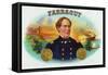 Farragut Brand Cigar Box Label, David Farragut, Admiral in US Navy-Lantern Press-Framed Stretched Canvas