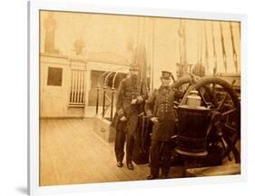 Farragut On The Deck Of The USS Hartford-McPherson & Oliver-Framed Art Print