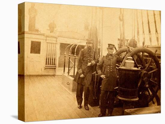 Farragut On The Deck Of The USS Hartford-McPherson & Oliver-Stretched Canvas