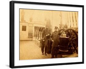 Farragut On The Deck Of The USS Hartford-McPherson & Oliver-Framed Art Print