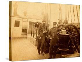 Farragut On The Deck Of The USS Hartford-McPherson & Oliver-Stretched Canvas