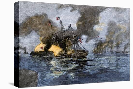 Farragut's Flagship USS "Hartford" Colliding with the Ironclad CSS "Tennessee", 1864-null-Stretched Canvas