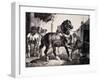 Farrier at Work Lithograph from Etudes De Cheveaux-Théodore Géricault-Framed Giclee Print