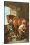 Farrier Shoeing Horse-null-Stretched Canvas