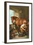 Farrier Shoeing Horse-null-Framed Art Print