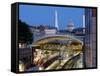 Farringdon Station dusk with The Shard and St. Pauls, London, England, United Kingdom, Europe-Charles Bowman-Framed Stretched Canvas