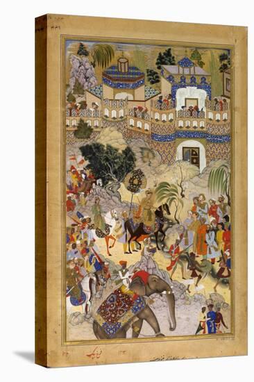 Farrukh Beg. Akbar's Triumphal Entry into Surat. Akbarnama-null-Stretched Canvas