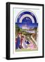 Fascimile of April: Courtly Figures in the Castle Grounds by the Limbourg brothers, from the 'Tres-null-Framed Giclee Print